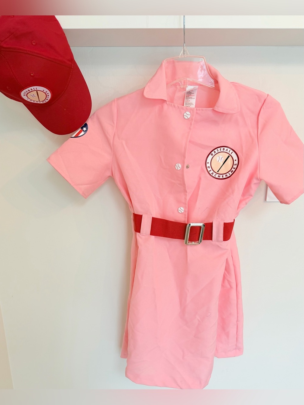 A league of their own Movie baseball Peach team costume girls L